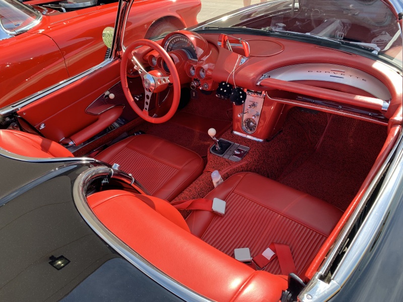 1956 corvette convertible red interior